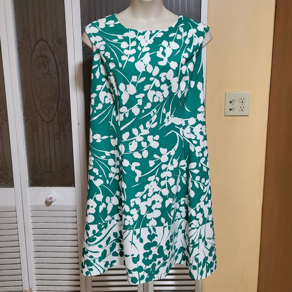 Adorne Ladies Beautiful Green White Floral Dress